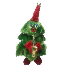 (Saxophone) 40cm Dancing Christmas Tree Plush Toy Battery Operated Xmas Party Home Decoration