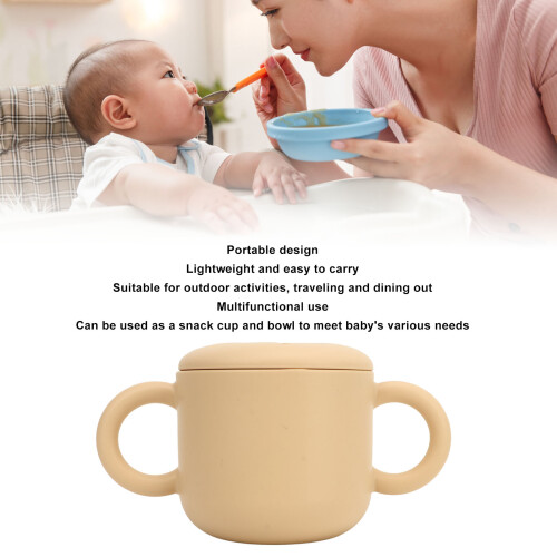 Baby-Silikonbecher 350 ml tragbar Beige 2