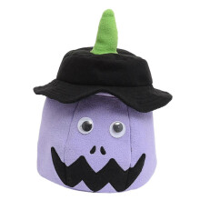 (Violet) 2025 Halloween Bucket Pumpkin Bucket with Lid with Hat Snacks, Goodie Bags with Light