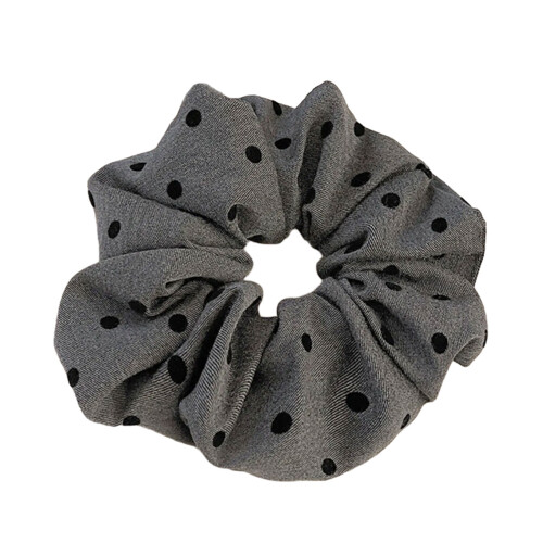 Practical Bows Dot Hair Tie High Elasticity Fabric-Gray love