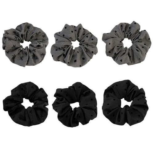 Dot Scrunchie Scrunchie as Hair Tie and Wristband-Gray dot 1