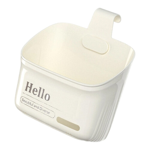 Kitchen Small Hanging Storage Basket Wall Mounted-cream white L