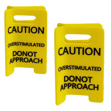 2 Piece Overstimulated Caution Sign Hair-yellow small size l