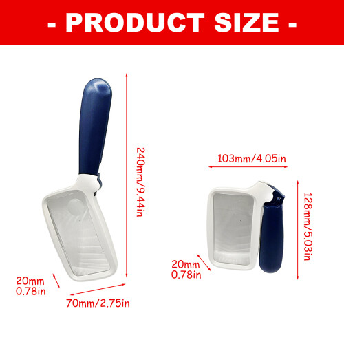 Handheld Magnifier Rectangular Magnifying Glass Foldable-grey 2