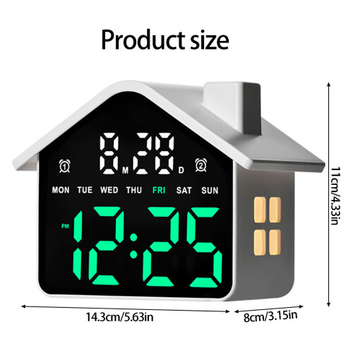 Led Digital Alarm Clock for Bedroom Desk Clock-Black blue light 2
