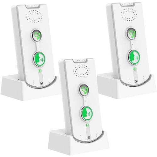 2-Way Intercom for Home, Wireless Intercom System for House with Volume and Ringtones Adjustment Rechargeable 3 Pack A