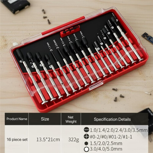 16PCS  Precision-Screwdriver Set,  Screwdriver Set with 16 Size Kit,Small Screwdriver Sets for Jewelry,Computer 1
