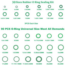 195PCS A/C Seal Kit,AC O Ring Assortment Kit, Automotive Replacement Air Conditioning Compressors Port Sealing Washers