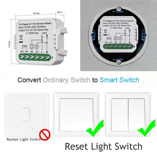 0/1-10V Tuya  WiFi LED Dimmer Controller Push Dimmer  Life APP Control 100-240V A 2