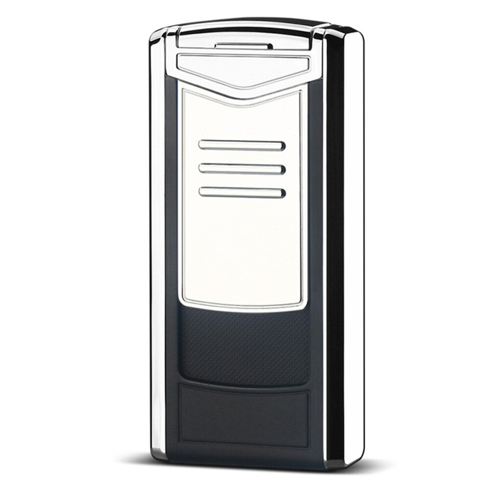 Black Triple Windproof Jet Flame Butane Torch Lighter, Adjustable Flame, Refillable Metal Pocket Lighter