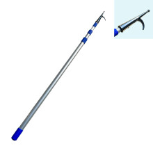 Stainless Steel Telescopic Pool Safety Hook Pole, Adjustable Lifesaving Rescue Tool for Swimming Pool and Yacht Use (1.4m–4m)