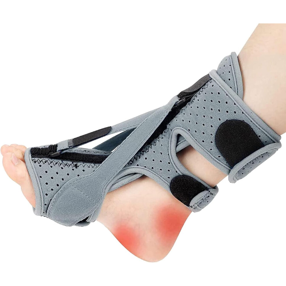 Plantar Fasciitis Night Splint with Three Adjustable Straps, Foot Drop Brace for Achilles Tendonitis Relief
