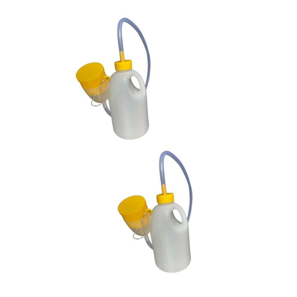 2pcs Portable Urinal Bottle for Men 1700ml Leakproof Reusable Design with Lid for Travel Camping