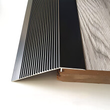 Floor Transition Strip 10cm Aluminum Black Non Slip Carpet to Tile Threshold Ramp Reducer Easy Install