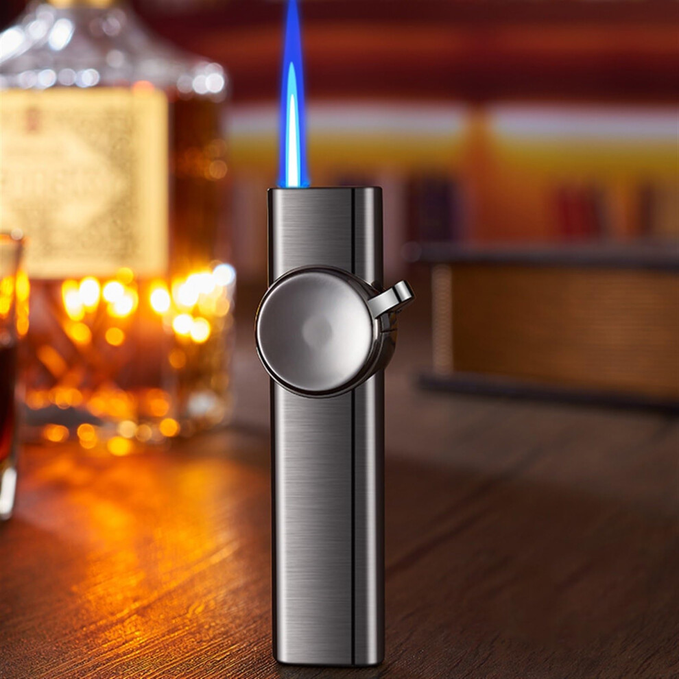 Butane Torch Lighter Refillable Windproof Zinc Alloy Design Adjustable Flame for BBQ Camping Fireplace