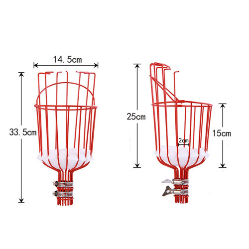 Fruit Picker Basket Red, 25x2x15cm 350g, 3cm Pipe 1