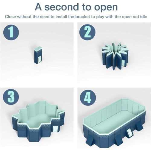 Rectangular Above Ground Pool 1.85m, Easy Setup Collapsible Design for Backyard Outdoor Use 1
