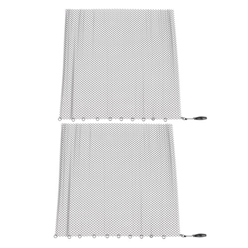 Fireplace Mesh Curtain: 2 Panels, 24x20in, Black 1