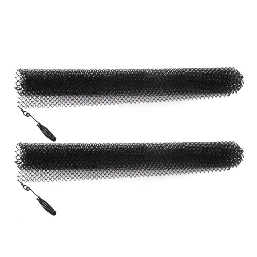 2-Panel Fireplace Mesh Curtain 24x22in Black 2
