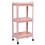 Pink 3-Tier Plastic Floor Shelf with Wheels 2