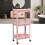 Pink 3-Tier Plastic Floor Shelf with Wheels 3