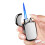 Windproof Refillable Butane Lighter Silver, Adjustable Jet Flame Torch for Candle Cigar Outdoor Gift 1