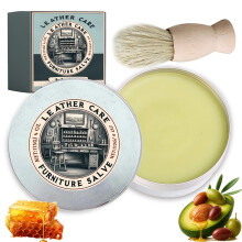 Leather Conditioner and Balm with Brush, Deep Hydration and Color Restore for Car Seats, Furniture and Shoes