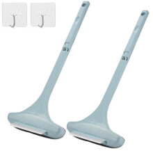 2 in 1 Window Screen Cleaning Brush with Scraper, Wet Dry Dual Purpose Mesh and Glass Cleaner (Blue, 2 Pack)