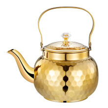 Luxury Stainless Steel Teapot - 2L Elegant Tea Kettle for Home and Camping Gold