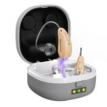 Rechargeable Hearing Aids for Seniors with 3 in 1 Charging Case, Drying and Backup Power Storage