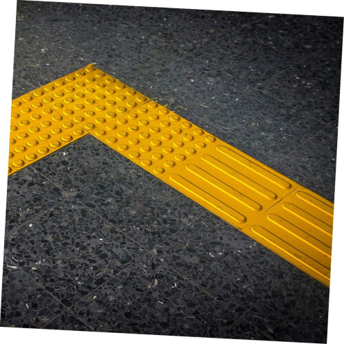 Yellow PVC Tactile Paving Tiles for Blind Pathway, AntiSlip Raised Dot Surface, Easy Installation 2