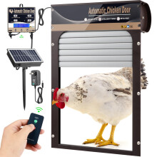 Solar Powered Automatic Chicken Coop Door with Timer, Light Sensor and Remote Control Aluminum Design