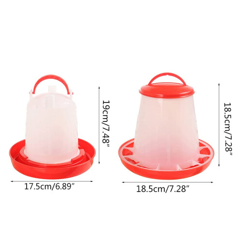 Chick Feeder and Waterer Set, Lightweight Hangable Poultry Feeder and Drinker Kit for Backyard Brooder 1