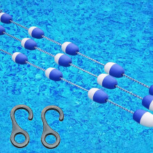 Pool Lane Divider Rope 26ft with Hook, Tangle Floating Swimming Pool Lane Line for Competition and Training