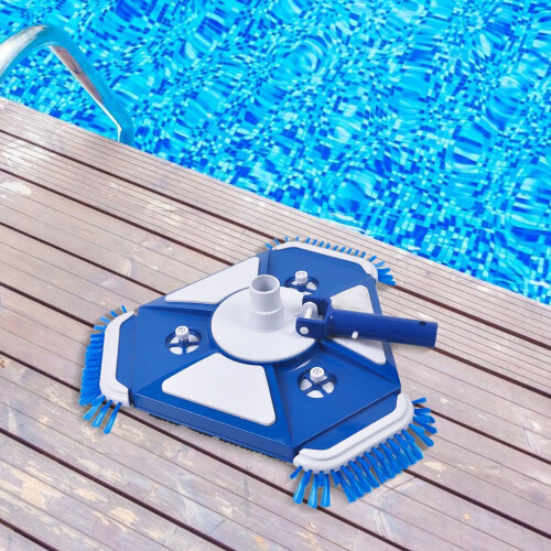 Triangular Pool Vacuum Head for Above Ground Pools, Durable Brush Design for Efficient Corner Cleaning 2