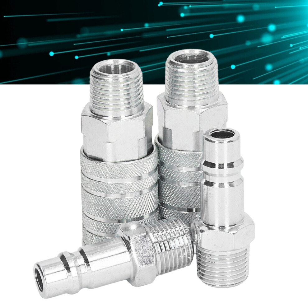 4Pcs Air Hose Quick Connector 1/2In Npt, 300Psi 4921393616868