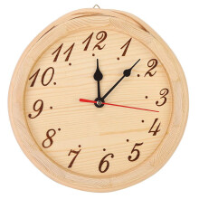 Handcrafted Wooden Sauna Clock with Dual Display Timekeeping and Built‑in Alarm for Home and Sauna Room