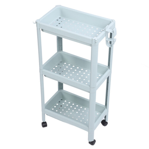 3-Tier Nordic Blue Plastic Floor Corner Shelf 1