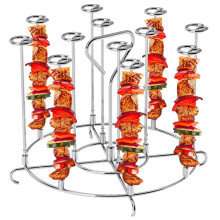 Air Fryer Grill Rack and Skewer Set Stainless Steel 360 Heat Circulation Even Grilling Results
