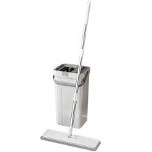 Flat Mop and Bucket Set with Self Cleaning DualChamber System, Hands Wet and Dry Floor Cleaning