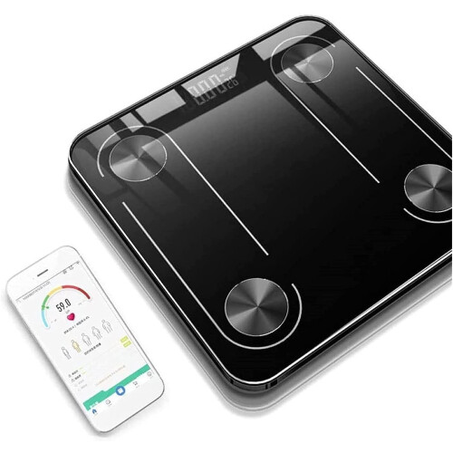 Digital Bathroom Scale with Dual Function Display, Tempered Glass Design, 440 lb Capacity 1