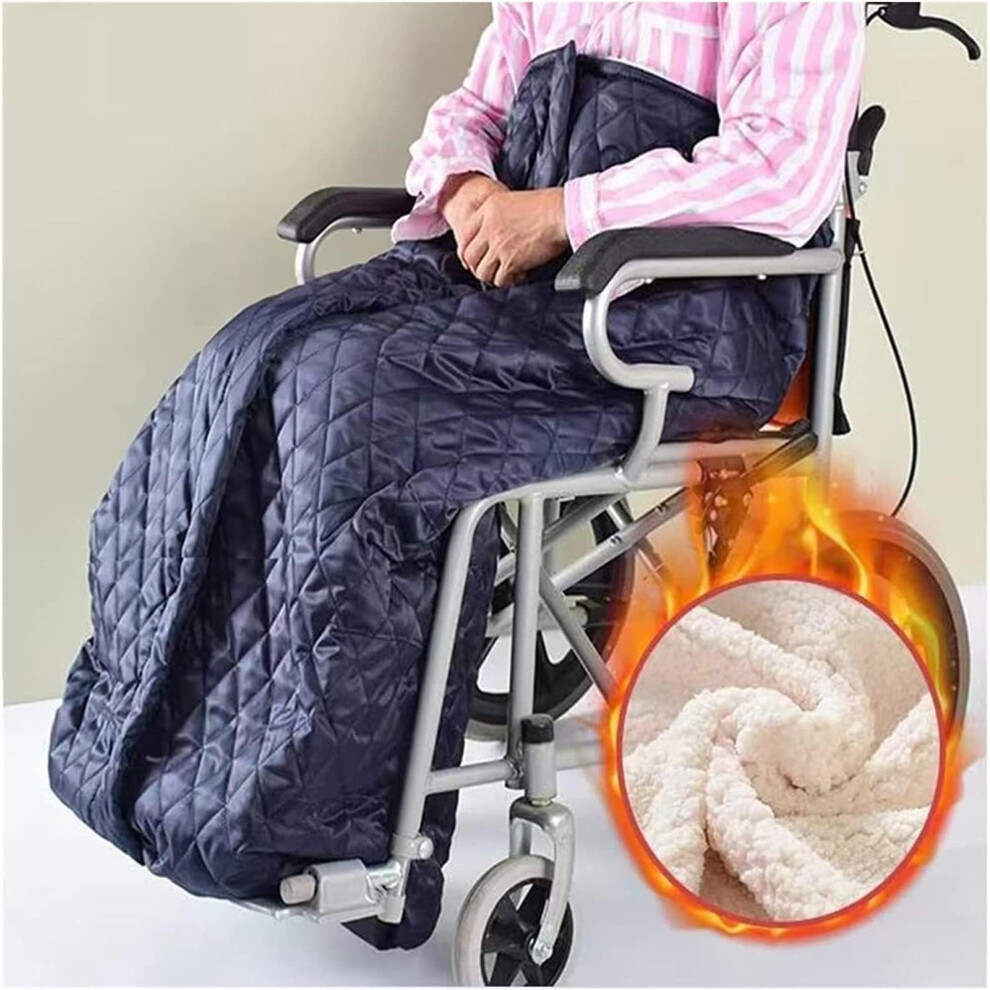 Waterproof Fleece Wheelchair Blanket with Warm Sleepingbag Design and Secure Straps for Elderly