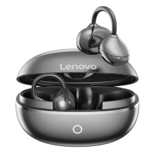 (Gray) Lenovo Open Ear Headphones, Lightweight Clip - on Design (4.7g), Bluetooth 5.4 with 12mm HIFI Drivers