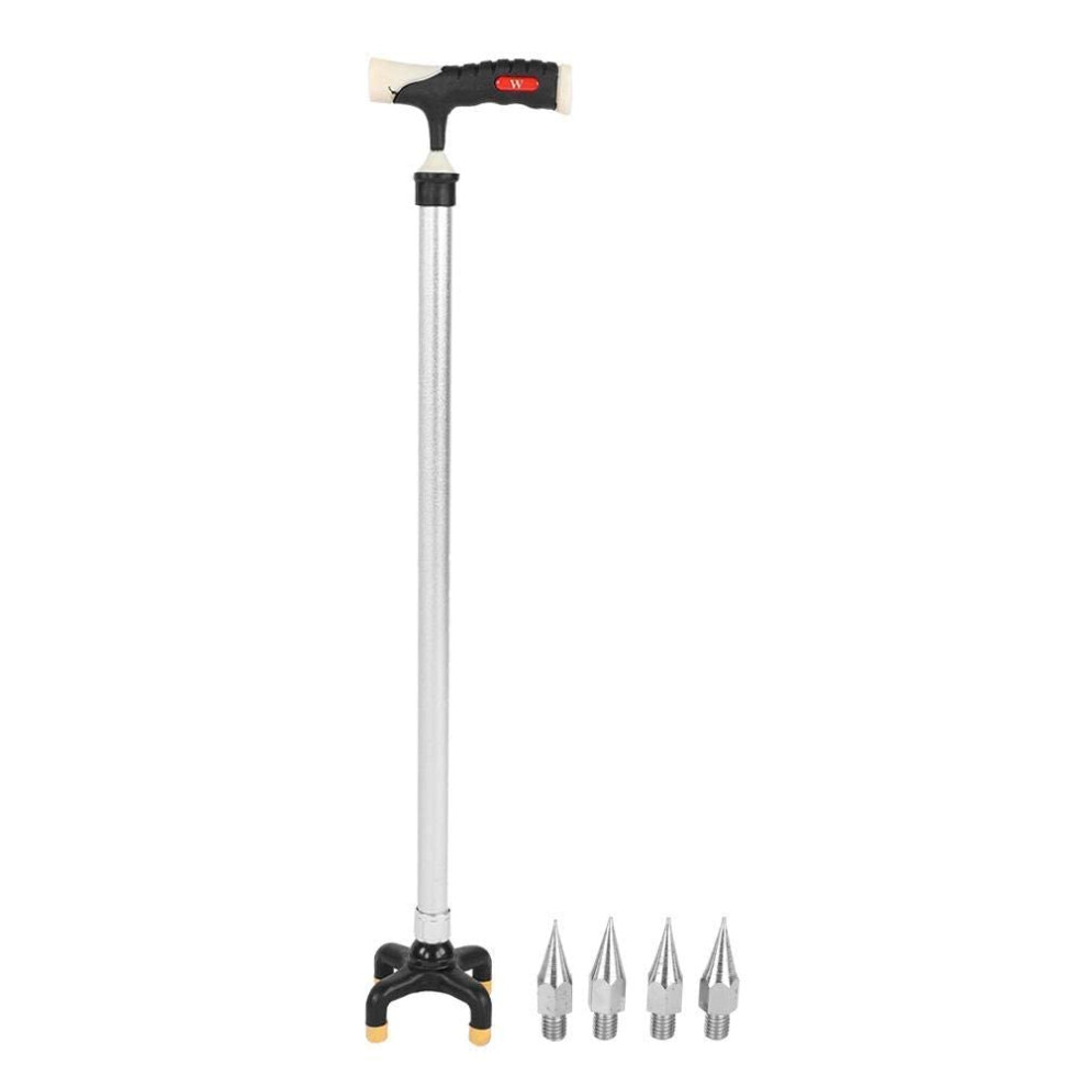 Adjustable Walking Cane for Seniors, FourLegged Aluminum Stick with Ergonomic AntiSlip Grip