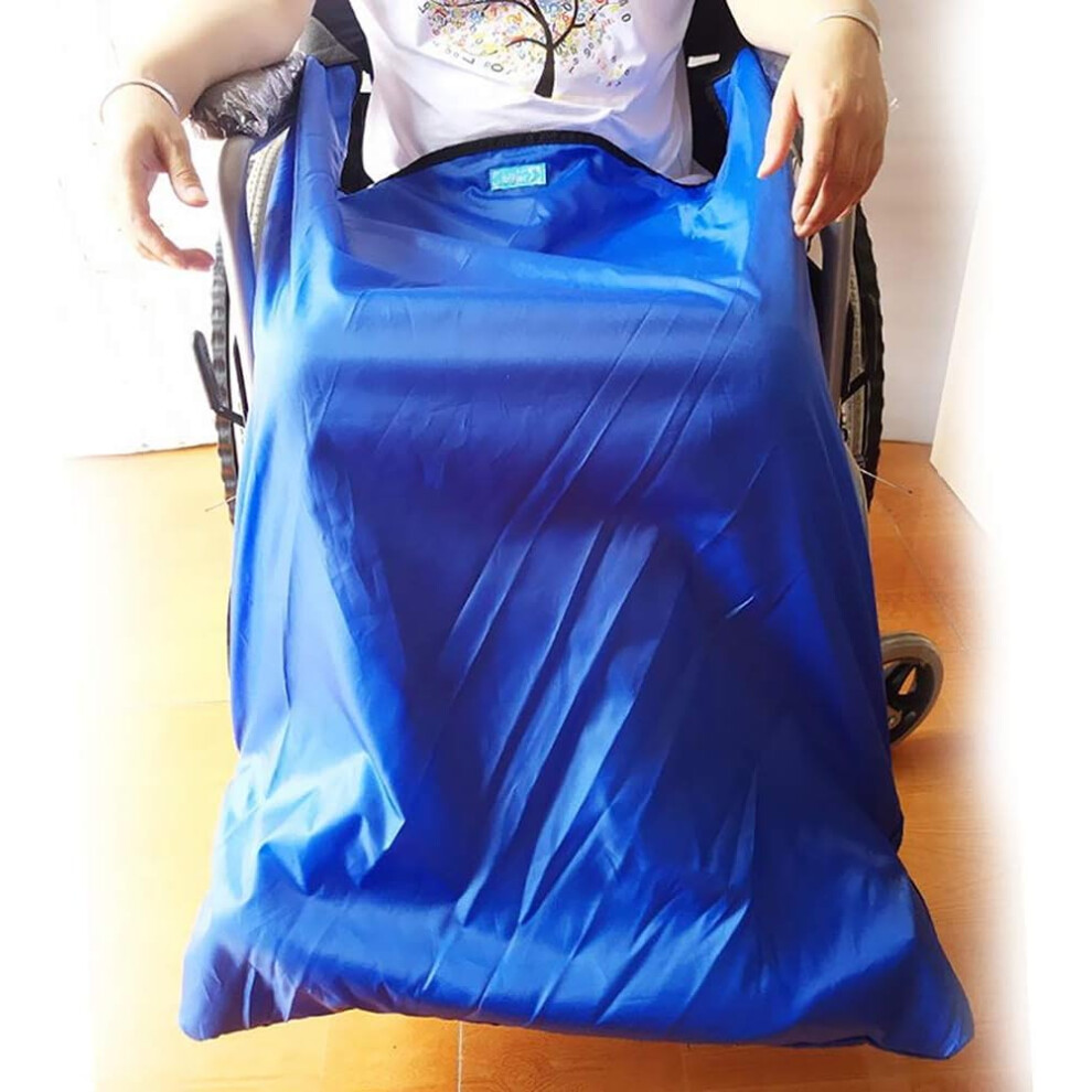Blue Waterproof Windproof Wheelchair Blanket With Plush Thermal Lining And Velcro Straps For Seniors