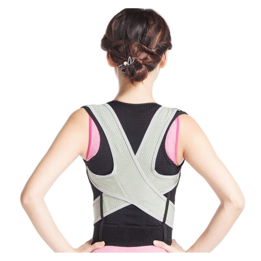 Black Adjustable Posture Corrector Back Support Brace For Women And Men, Xxxlarge, Breathable Spine Alignment And Pain Relief