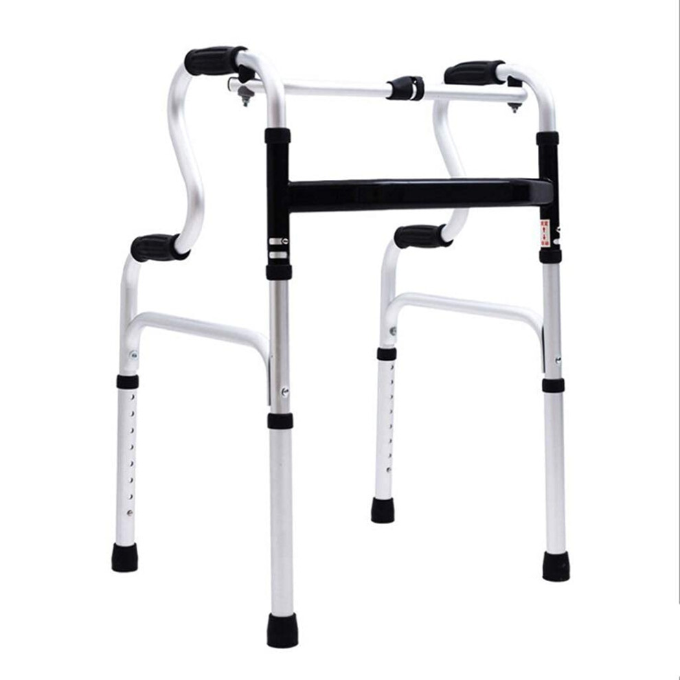 Folding Walker for Seniors Adjustable Height Lightweight Aluminum Frame with NonSlip Rubber Feet