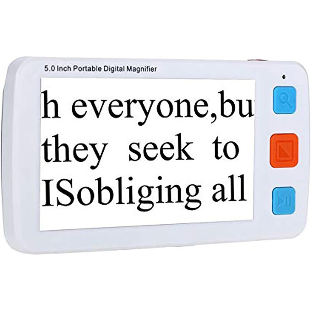 5 Inch Digital Magnifier 32X Zoom Electronic Reading Aid with 17 Color Modes Foldable Handle for Low Vision