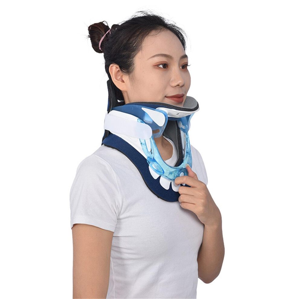 Adjustable Neck Brace for Pain Relief, Breathable Cervical Collar Support with Secure Hook Closure