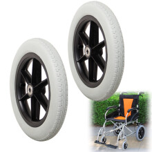 12 Inch Wheelchair Replacement Wheel, Polyurethane Solid Tire, Puncture‑Resistant, Easy Install, Black